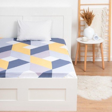 Простыня на резинке LoveLife 160*200*25см, "Треугольники", 100% хлопок, сатин, 125г/м²