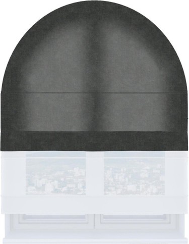 Римская штора «Кортин» день-ночь для арочного проёма, ткань вельвет цвет тёмно-серый