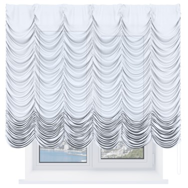 Французская штора «Кортин», лён белый