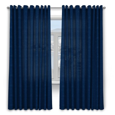 Комплект штор 2 шт, софт, цвет однотонный синий, размер от 40 см