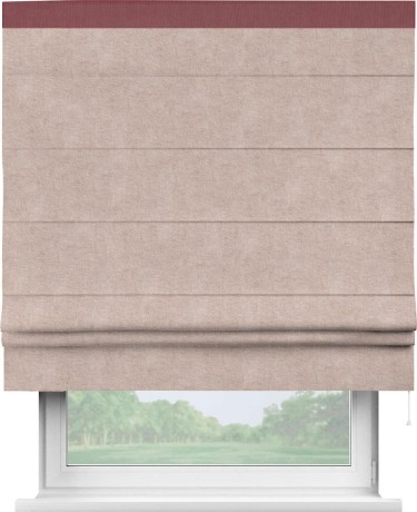 Римская штора «Кортин» для проема, канвас пудровый, с кантом Кинг