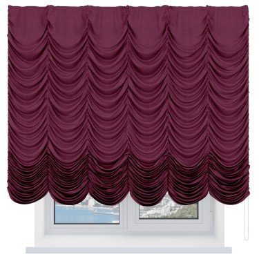 Французская штора «Кортин», вельвет бордовый