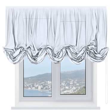 Австрийская штора «Cortin», лён белоснежный