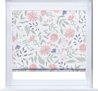 Римская штора «Кортин» кассетная «Изысканные цветы»