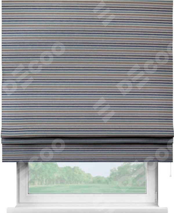 Римская штора «Кортин» для проёма, ткань «Горизонт Утро»