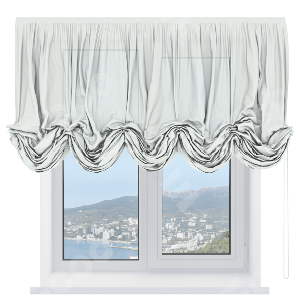 Австрийская штора «Кортин», лён молочный