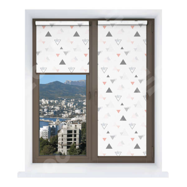 Рулонная штора Мини с принтом Дождь из треугольников