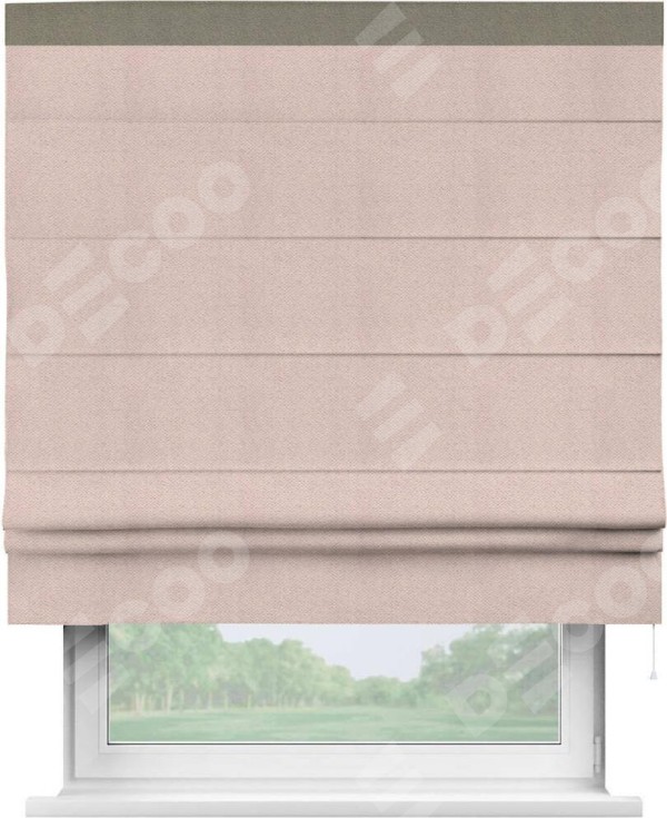 Римская штора «Кортин» с кантом Кинг, для проема, ткань блэкаут с блеском сиреневый