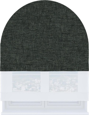 Римская штора «Кортин» день-ночь для арочного проёма, ткань рогожка димаут графит