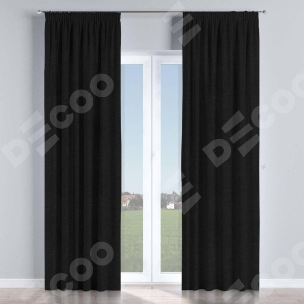 Комплект штор на тесьме «Карандаш», лён черный