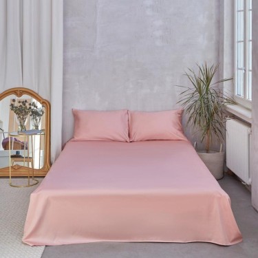 Простыня Этель 220*235 см, цв.розовое золото, 100% хлопок, мако-сатин, 125 г/м²