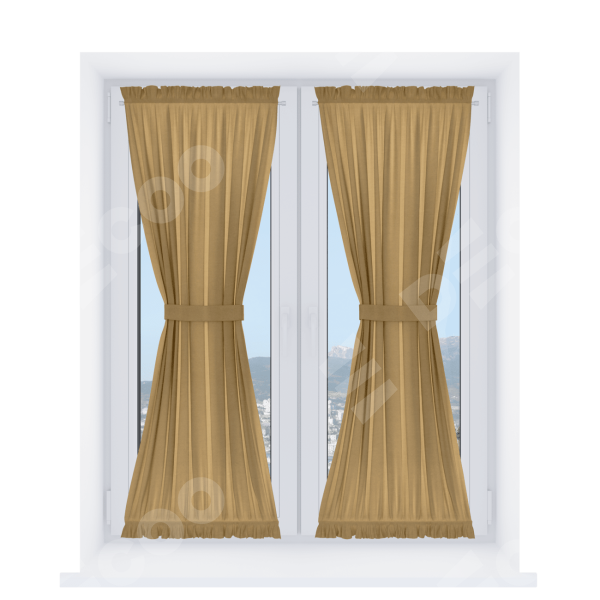 Штора песочные часы «Кортин» вельвет горчица