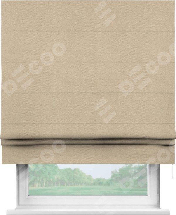 Римская штора «Кортин» для проёма, блэкаут однотонный, кофейно-бежевый