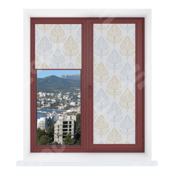 Рулонная штора Уни 2 с принтом Цветочный медальон