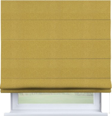 Римская штора «Кортин» для проема, ткань твид блэкаут, пыльная горчица