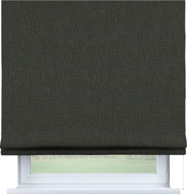 Римская штора «Кортин» для проема, ткань лён димаут, графитово-серый