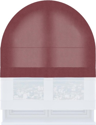 Римская штора «Кортин», канвас ягодный, день-ночь для арочного проёма