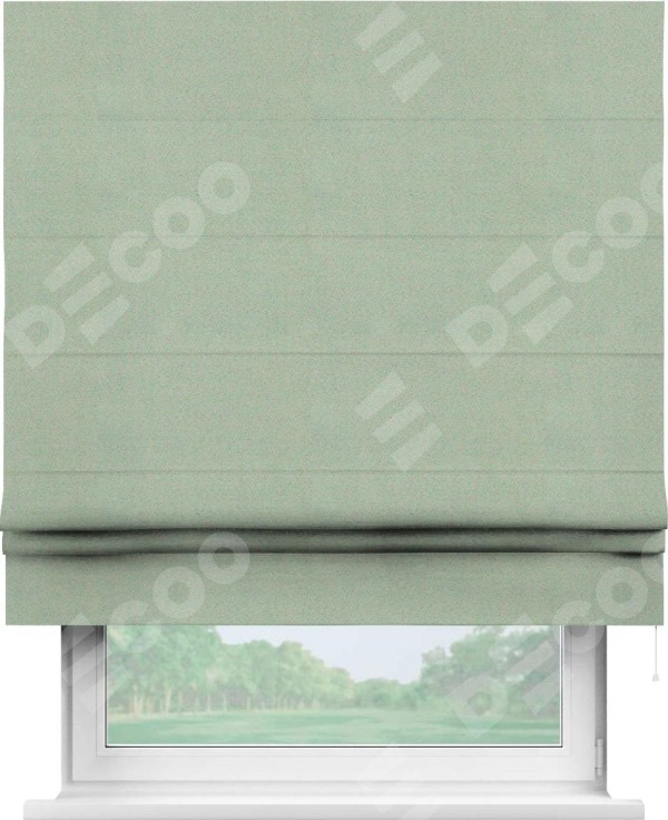 Римская штора «Кортин» для проема, ткань блэкаут однотонный, светло-серый