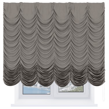 Французская штора «Кортин», вельвет кофейный