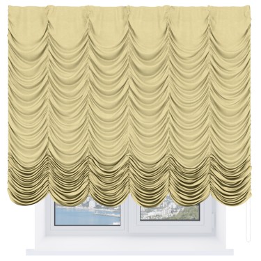 Французская штора «Кортин», софт однотонный золотой