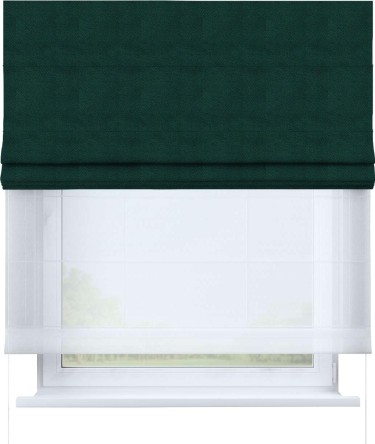 Римская штора «Кортин» день-ночь, ткань cotton блэкаут изумруд