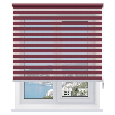 Рулонная штора День-ночь Basic бордовый New, размеры от 20 до 120 см