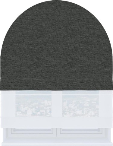 Римская штора «Кортин» день-ночь для арочного проёма, стиф димаут графит