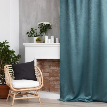 Штора портьерная Этель «Классика» цв.бирюзовый, 145*260 см, 100% п/э