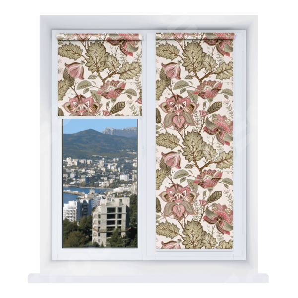 Рулонная штора Мини с принтом Старинные цветы