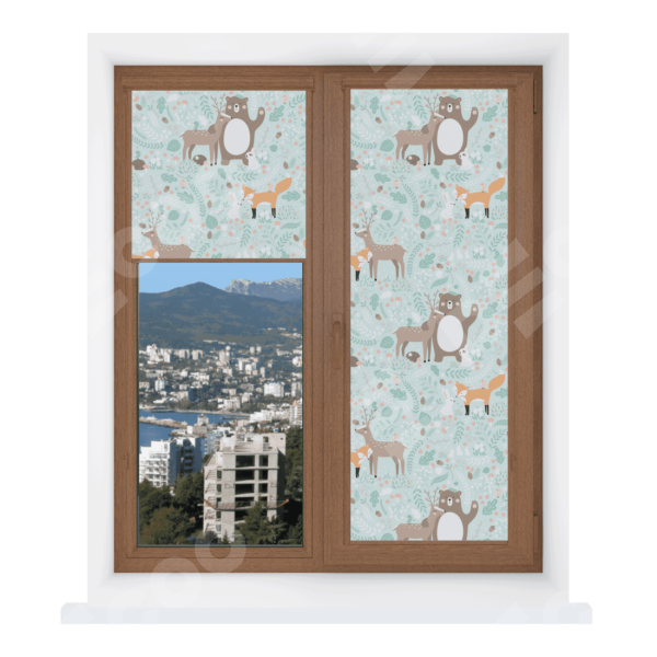 Рулонная штора Уни 2 с принтом Лесные друзья