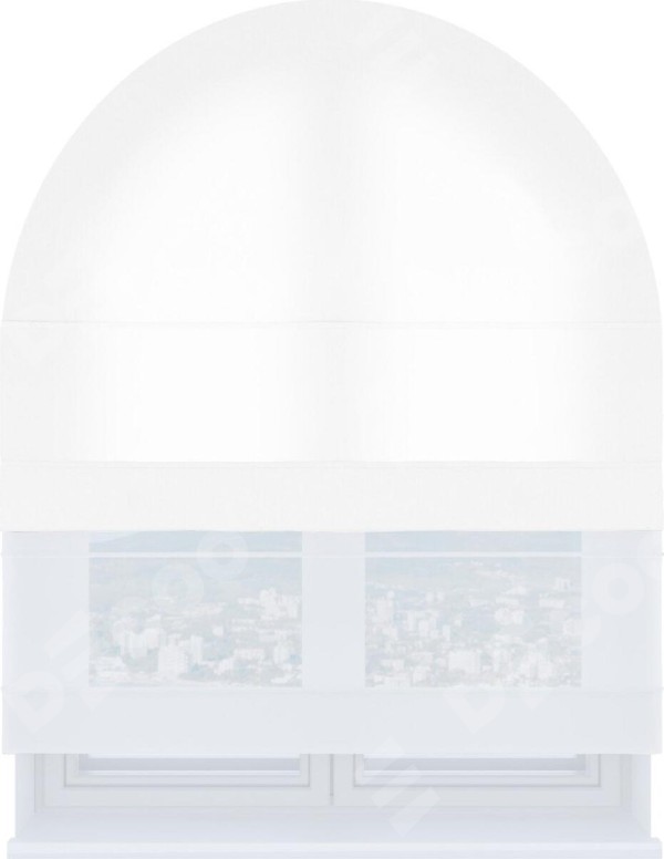 Римская штора «Кортин» день-ночь для арочного проёма, ткань однотонная белоснежная