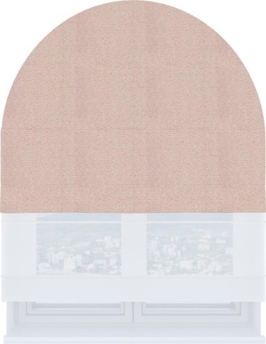 Римская штора «Кортин» день-ночь для арочного проёма, ткань блэкаут с блеском сиреневый