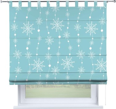 Римская штора на петлях «Гирлянда из снежинок»