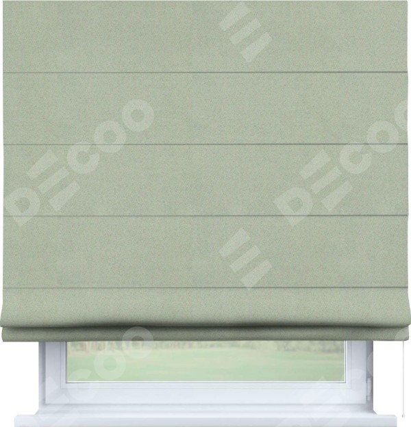 Римская штора «Кортин» для проема, ткань блэкаут однотонный, светло-серый