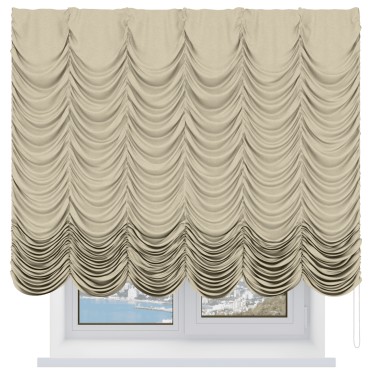 Французская штора «Кортин», софт однотонный светло-бежевый