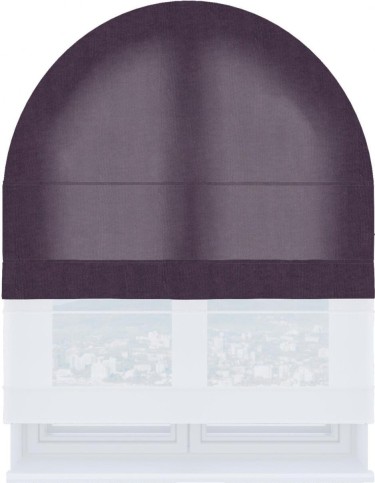 Римская штора «Кортин», канвас баклажановый, день-ночь для арочного проёма