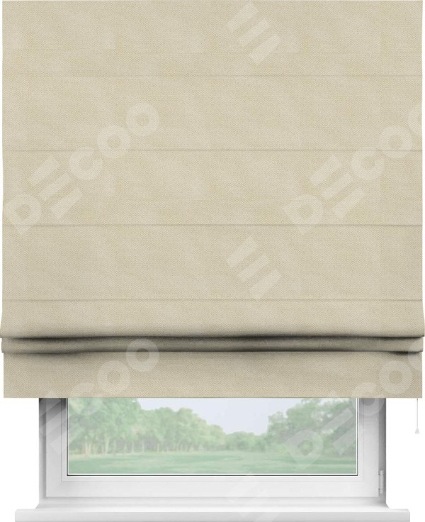 Римская штора «Кортин» для проема, ткань лён димаут, бежевый