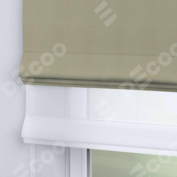 Римская штора «Кортин» день-ночь, ткань блэкаут однотонный, милано капучино