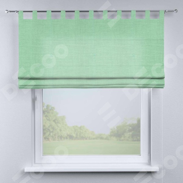 Римская штора на петлях «Кортин», ткань лён светло-бирюзовый