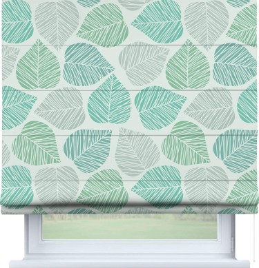 Римская штора «Кортин» для проема «Весенняя листва»