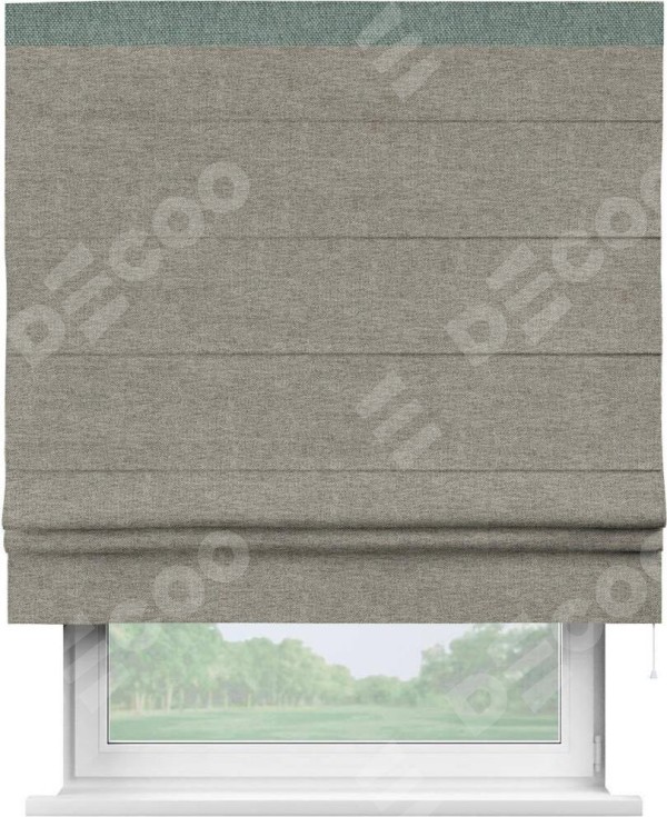 Римская штора «Кортин» с кантом Кинг, для проема, ткань стиф димаут серо-коричневый