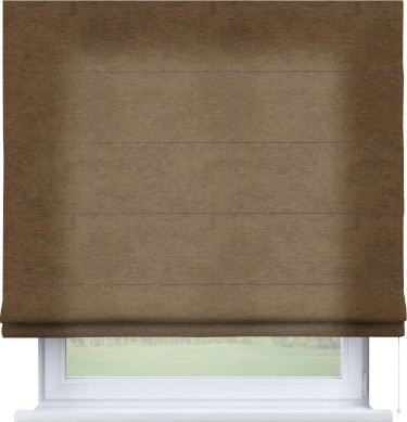 Римская штора «Кортин» для проема, ткань софт однотонный бронзовый