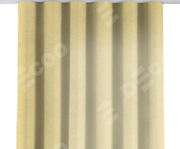 Комплект штор на тесьме «Волна», софт однотонный золотой