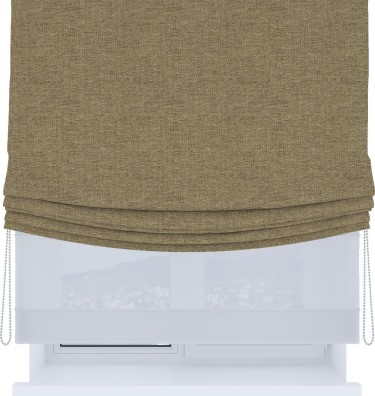 Римская штора «Кортин», день-ночь с мягкими складками, стиф димаут тёмно-бежевый