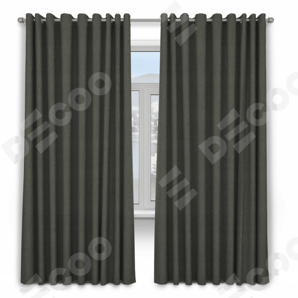 Шторы 2 шт, твид блэкаут, цвет тёмно-серый, от 45 см