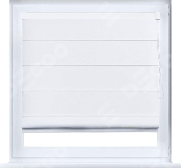 Римская штора «Кортин» кассетная, ткань вельвет дымчато-белый