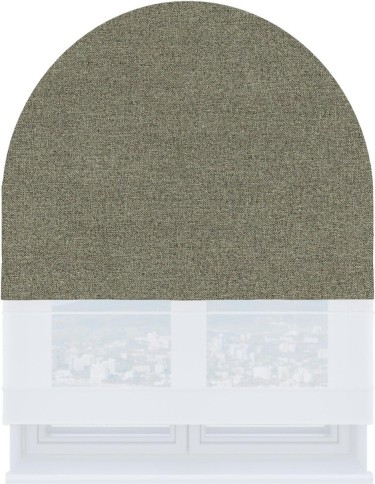 Римская штора «Кортин» день-ночь для арочного проёма, лён блэкаут шампань