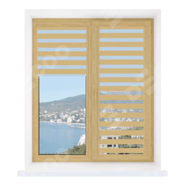 Рулонная штора День-ночь Уни 2 Wood бежевый, размеры от 20 до 120 см