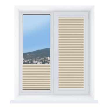 Штора плиссе ткань Солеа песочный, высота 50-220 см