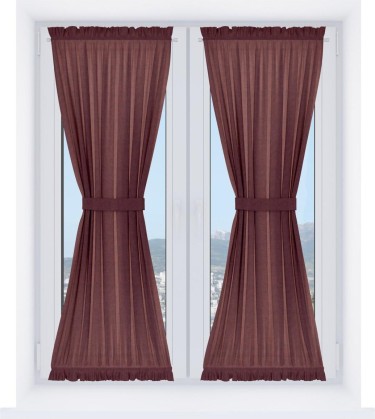 Штора песочные часы «Кортин» лён кашемир бордовый